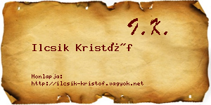 Ilcsik Kristóf névjegykártya