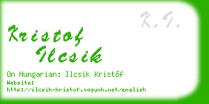 kristof ilcsik business card